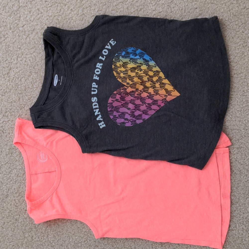 Preschool Girls Tank Tops - Hands Up For Love (Size 4T)